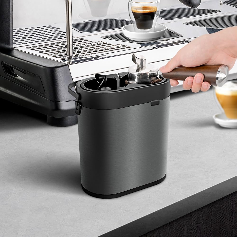 Electric Espresso Coffee Knock Box Automatic Portafilter Cleaner