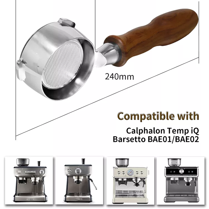 Portafilter Bottomless 58mm - 3 ears - Hibrew coffee machine