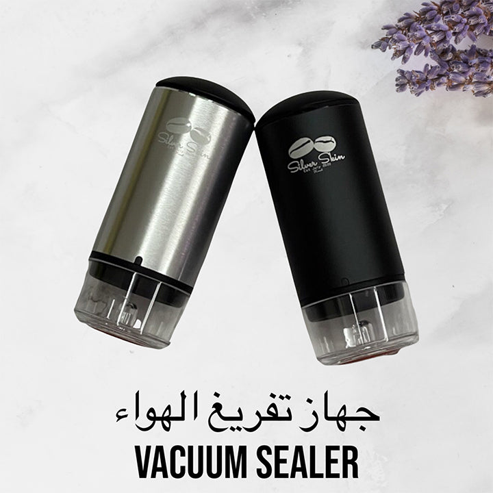 Coffee Vaccum sealer Rechargable + 10 Bags silver color only