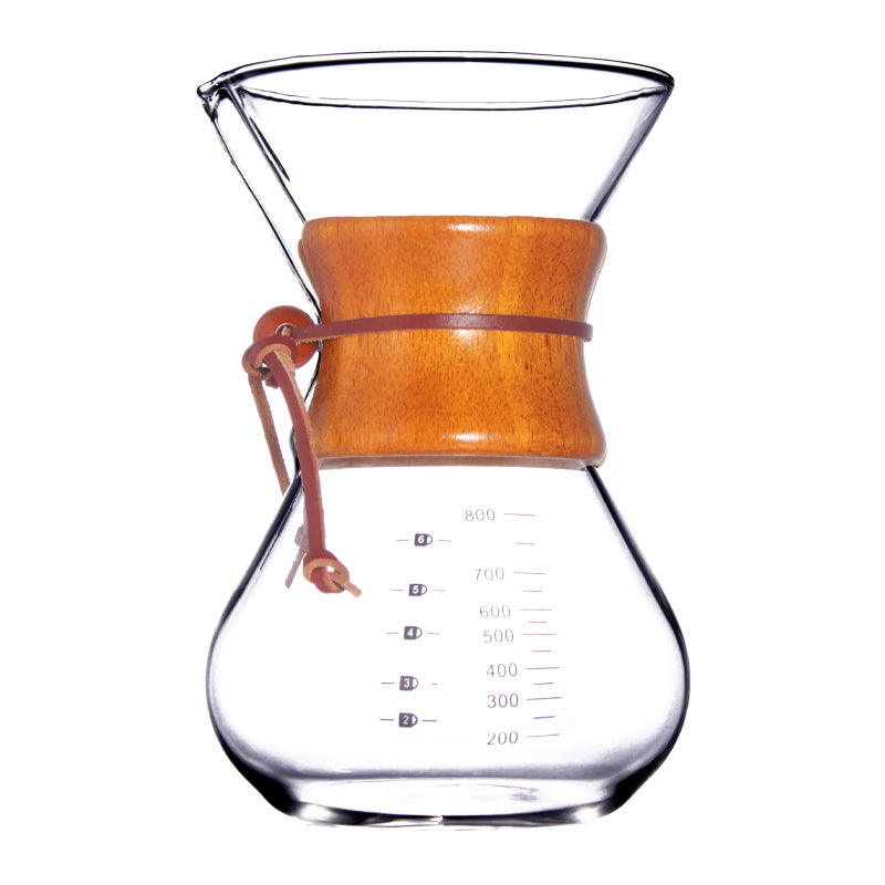 WOOD COFFEE SERVER CHEMEX STYLE - CHOOSE SIZE