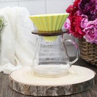 V60 أوريغامي ستايل سيراميك أصفر مع قاعدة خشبية02