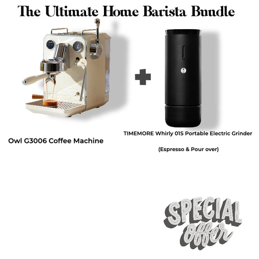 Owl G3006 Coffee Machine + TIMEMORE Whirly 01S Electric Grinder - Bundle