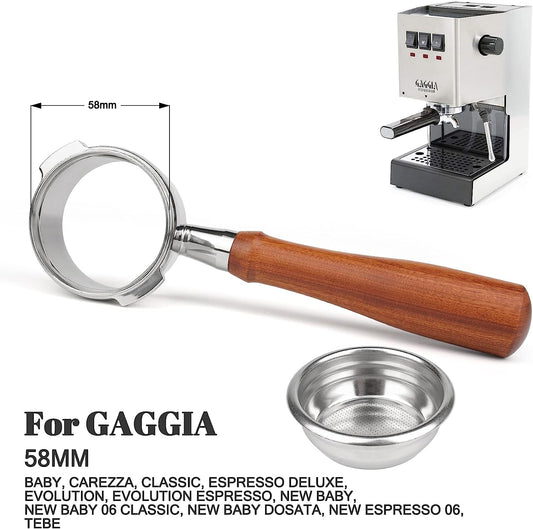 Portafilter Bottomless for Gaggia 58mm (Rosewood)